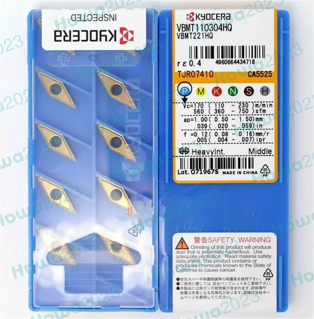 10Pcs/Box Kyocera VBMT110304HQ CA5525 VBMT221HQ Turning Blade Carbide Insert