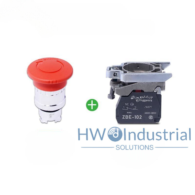 1PC Emergency Stop Button Switch 22mm XB4-BS8442 XB4BS8442 Rotary Reset 1NC