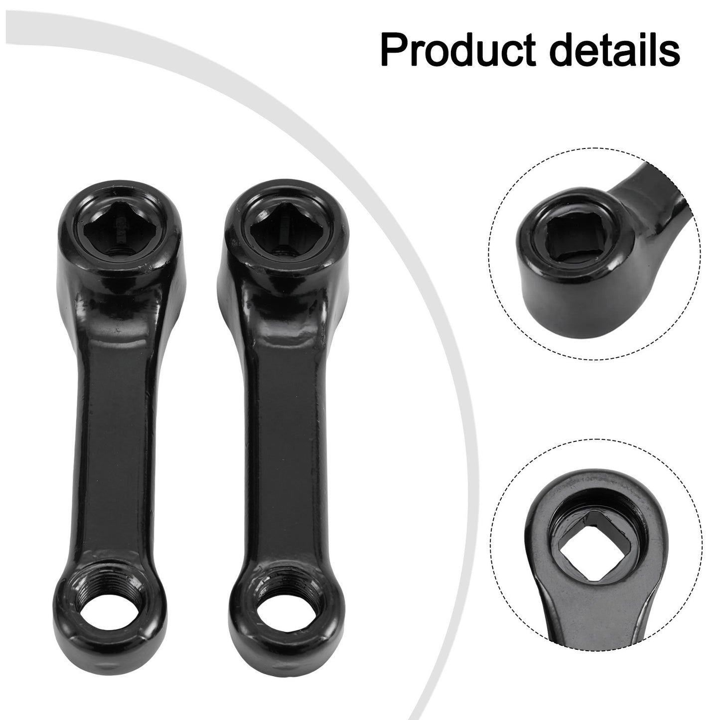 Sleek and Strong 89mm Iron Exercise Bike Cranks Featuring Square Holes