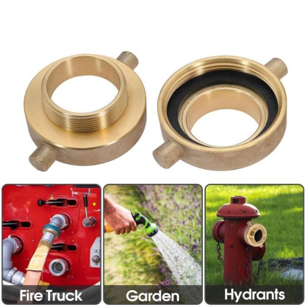 Fire Hydrant Hose Adapter Brass 212 NST Female x 2 NPT Male with Pin Lugs