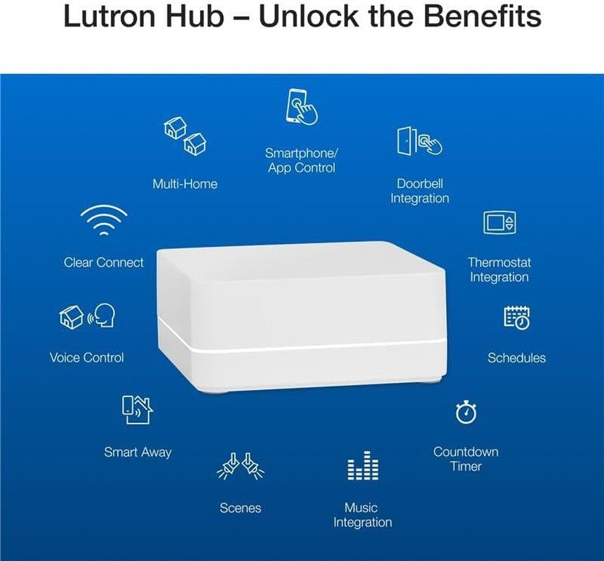Smart Dimmer Switch Kit, Caseta, 2 Dimmers, Hub, No Neutral, 150W