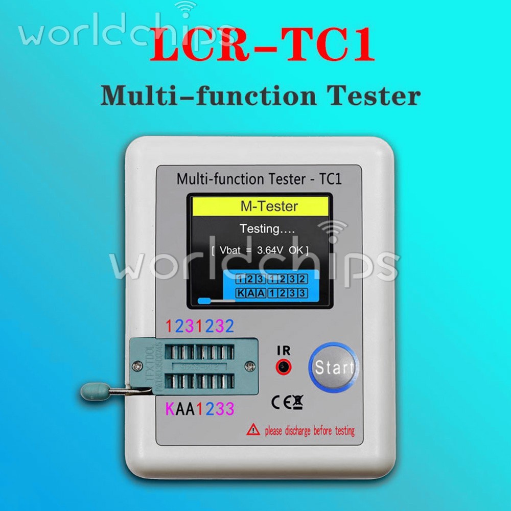 LCR-TC1 1.8" TFT LCD Transistor Tester Diode Triode Capacitor Resistor Meter U-S