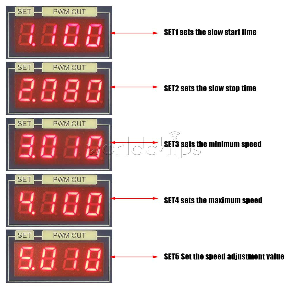 DC 12V-80V 30A Digital Display PWM DC Motor Governor Controller High Power