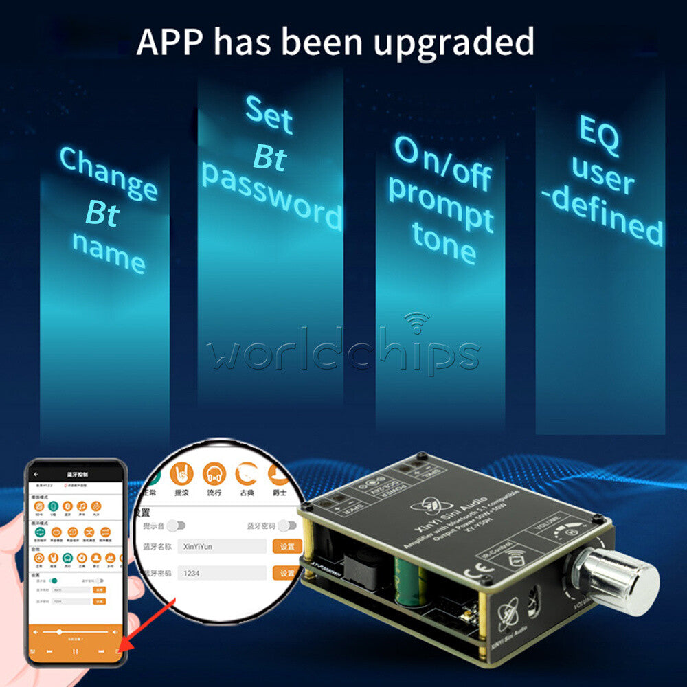 TPA3118 HI-FI Stereo Bluetooth Digital Power Amplifier Board With Remote Control