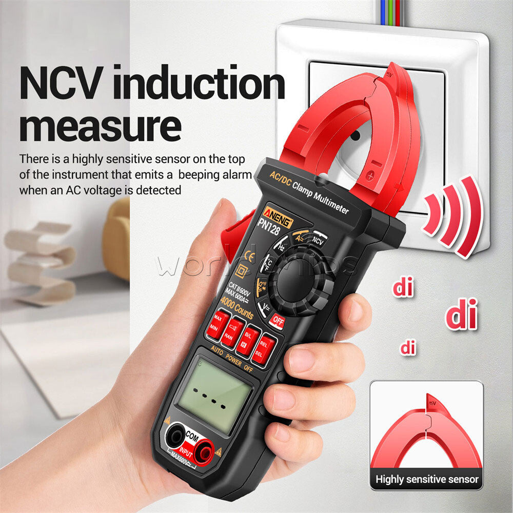ANENG PN128 Clamp Meter AC/DC Voltage Current Backlight Auto Range Multimeter