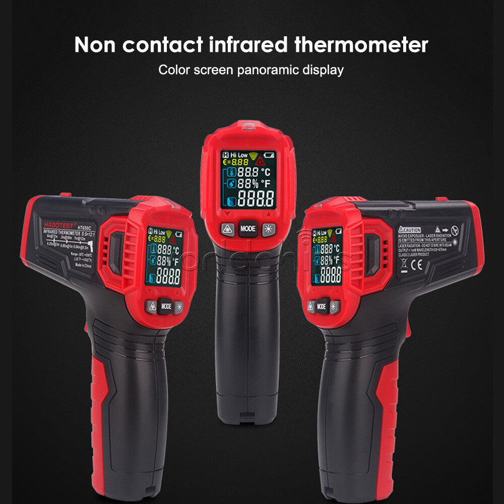 HT650 Laser Temperature Meter Non-contact Infrared Industrial Thermometer Tool
