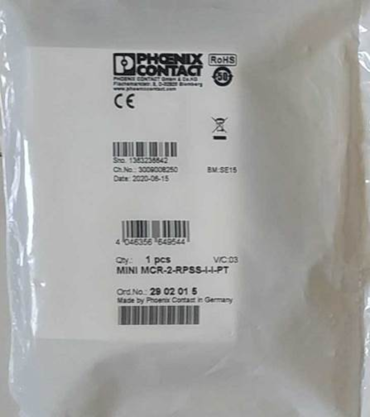 1pcs PHOENIX CONTACT Feed Isolator 2902015 MINI MCR-2-RPSS-I-I-PT