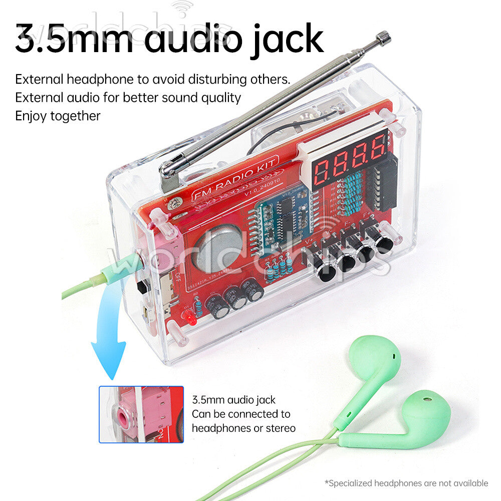 1-10PCS Digital RDA5807 FM Radio Electronic Kit 87-108MHZ Soldering Practice Kit