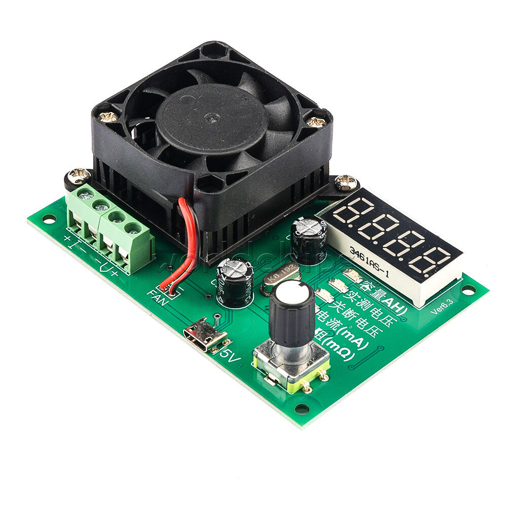 16W Electric Load Max 500AH LED Display TEC-06 Battery Capacity Tester With Fan