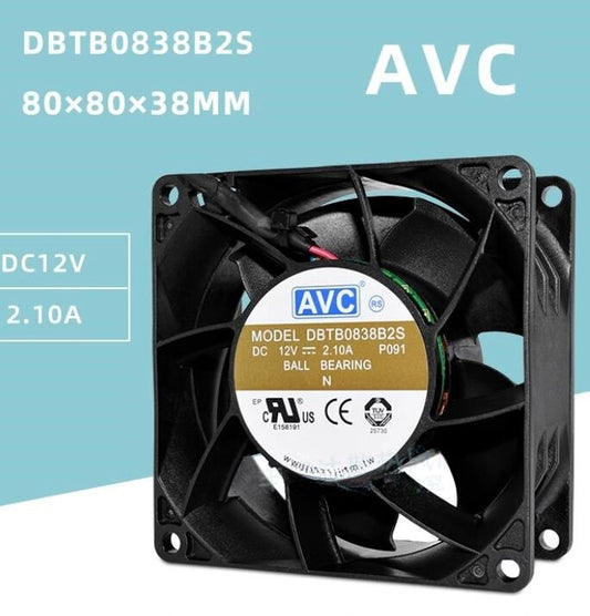 1/piece AVC DBTB0838B2S 4-Wire 8CM 8038 12V2.1A High Air Volume Booster Fan