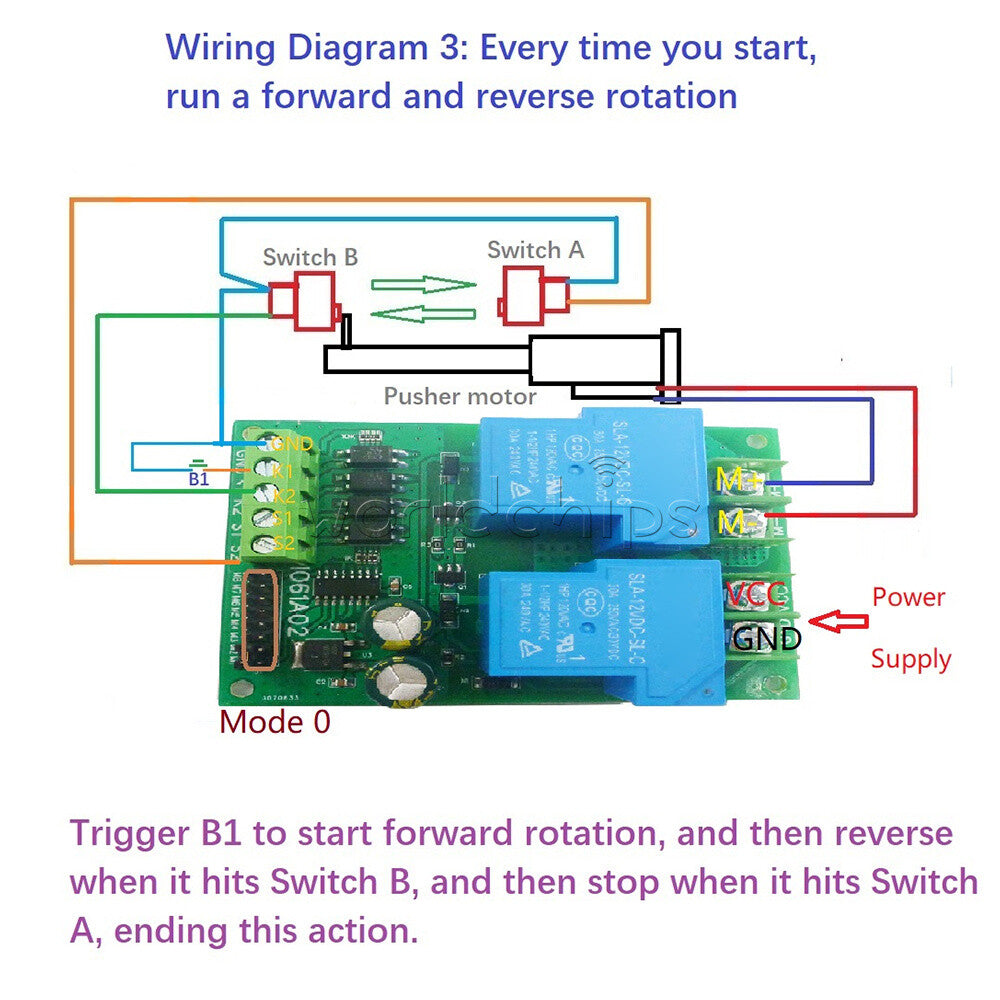 30A DC 12V/24V Motor Controller Relay Module Forward Reverse Control Board