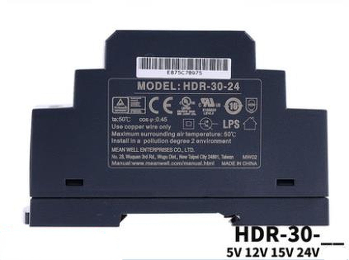 1PCS HDR-30-5 HDR-30-12 HDR-30-15 HDR-30-24   Rail Switching Power Supply