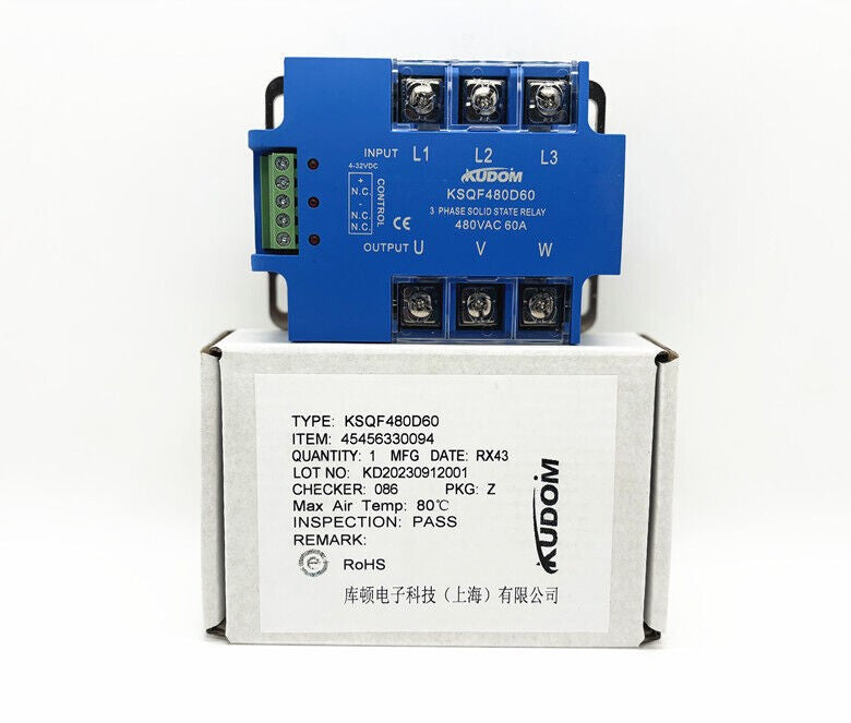 1pcs KUDOM solid-state relay three-phase AC KSQF480D60 （480VAC 60A）