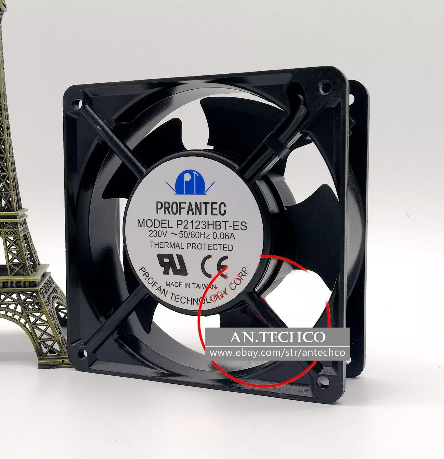 1 PCS PROFANTEC Fan P2123HBT-ES AC 230V 0.06A 12CM 12038 Axial cooling fan