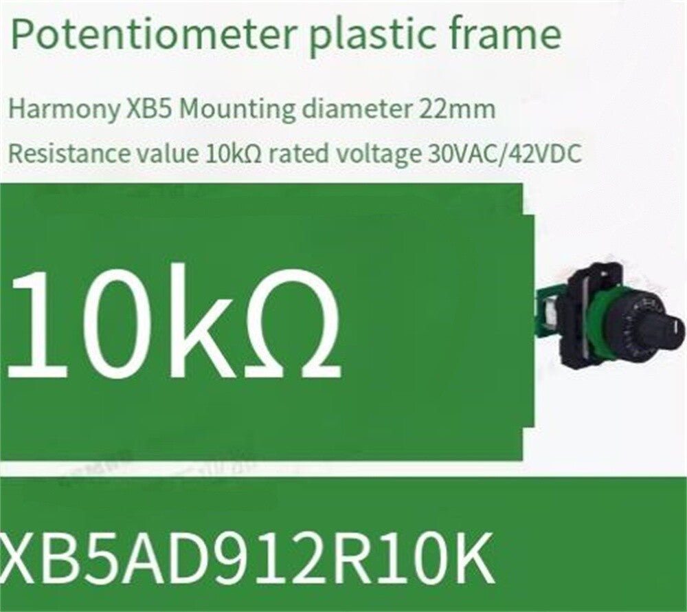 1/Piece  Potentiometer XB5AD912R10K XB5 AD912R10K Resistance Value 10kΩ 22mm