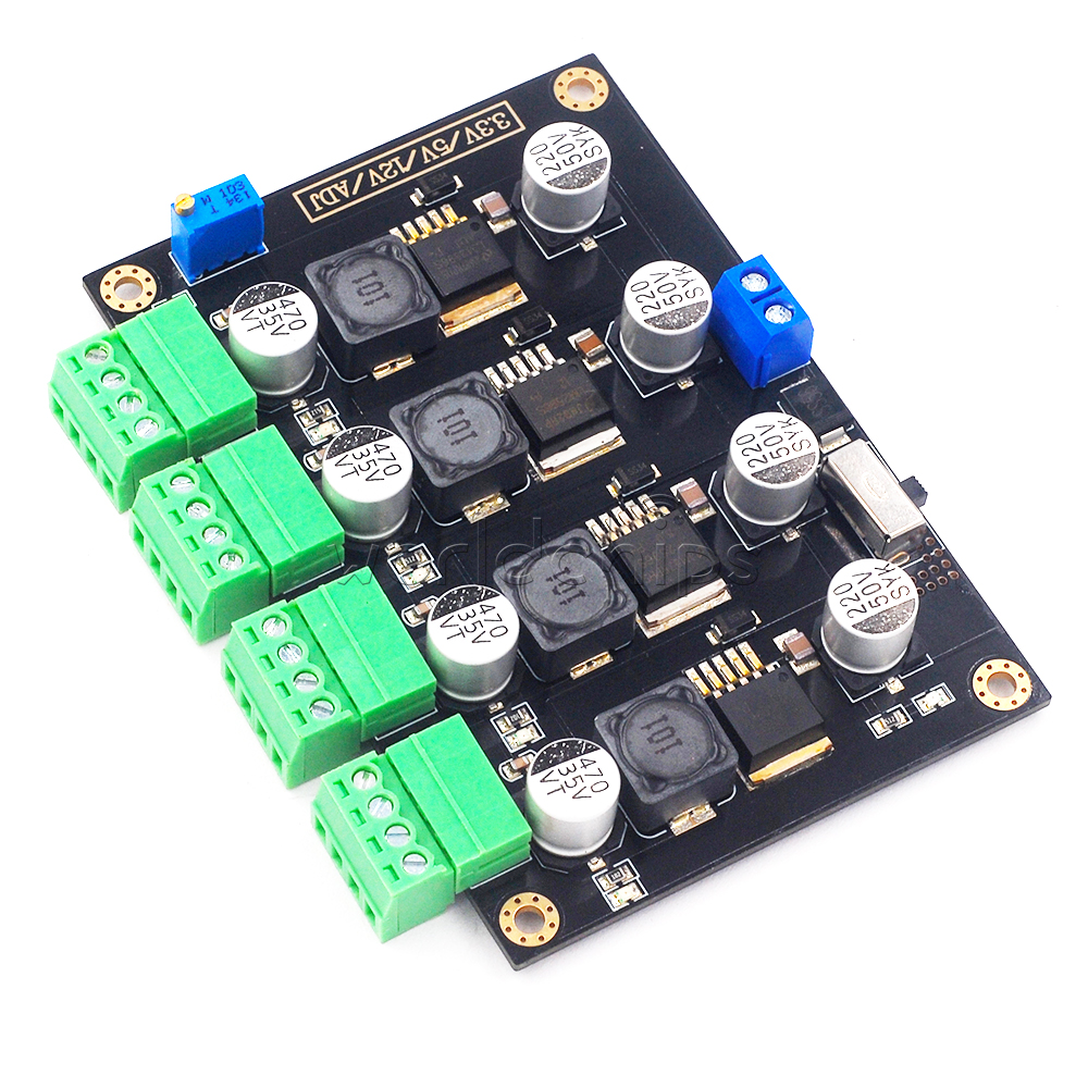 LM2596 Multi Channel Switching Power Supply Board 3.3/5/12V Adjustable Voltage