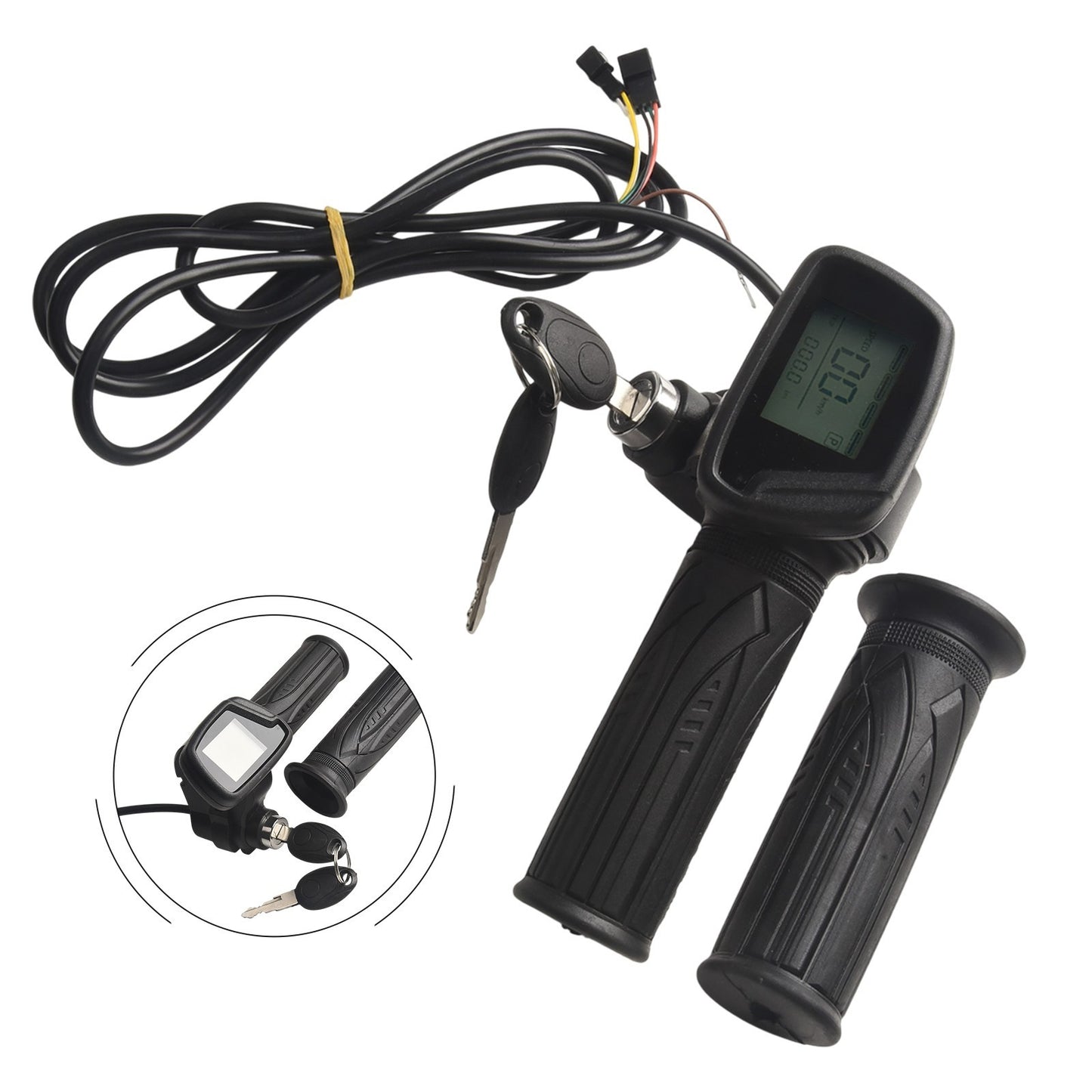 LCD Display Electric Bike Ebike Scooter Throttle 48V Power Voltage Speed