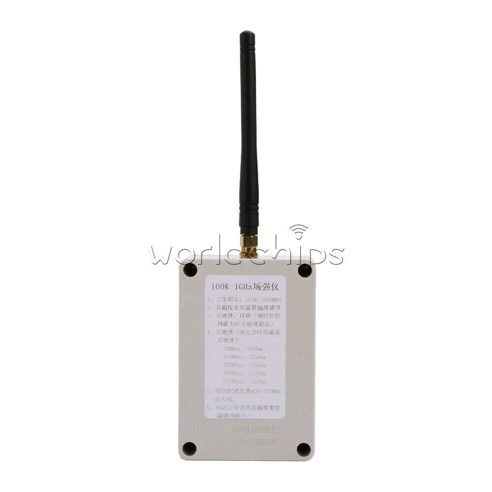 100KHz-1000MHz Field Strength Indicator Meter RF Signal Level Meter + Antenna