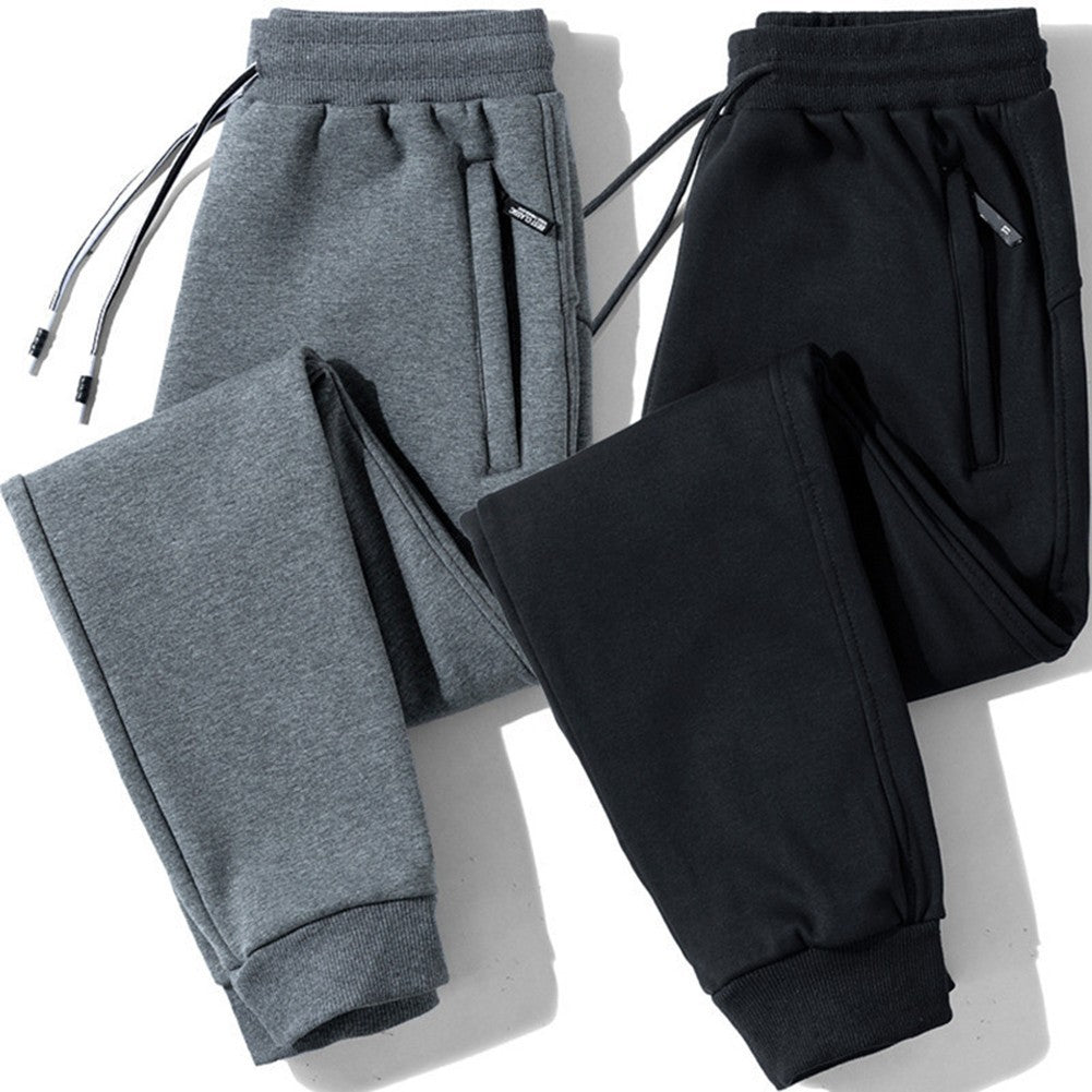 Men Loose Casual Plus Size Skinny Sweatpants with Zipper for Gym and Sport