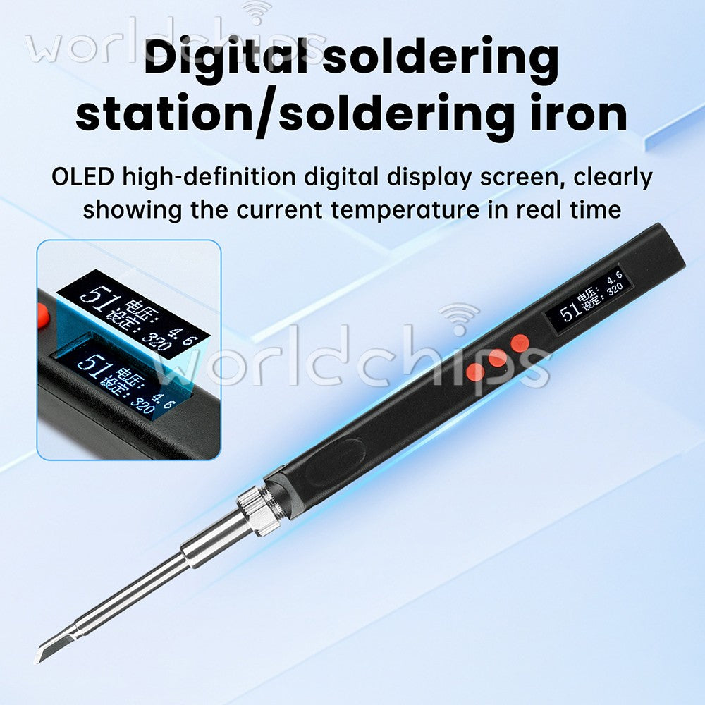 65W Soldering Iron Kit OLED PD Electric Heat Pencil Solder Tool Adjustable Temp