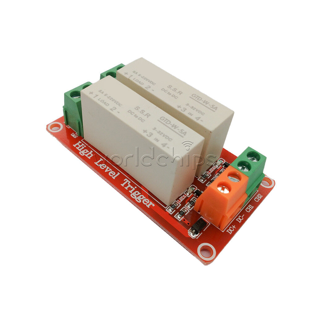 5A 2/4/8Channels High Level Trigger DC Solid-State Relay Module Single-Phase