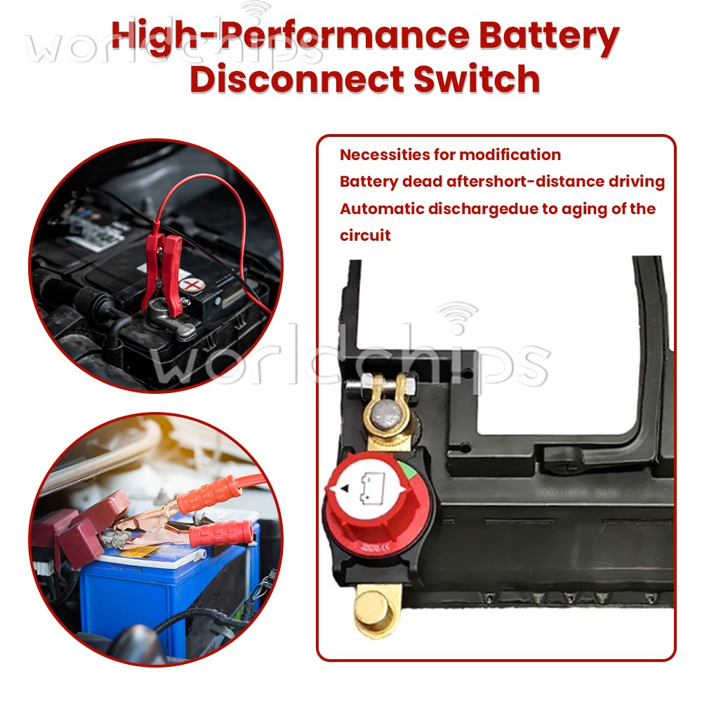 Top Post Battery Disconnect Switch 12-48V Marine Battery Cut-Off Switch Isolator
