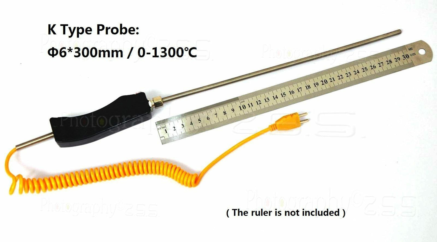 K Type Digital Fire Concrete Thermometer TM-902C+30cm WRNK-187 Probe -50~1300℃_C