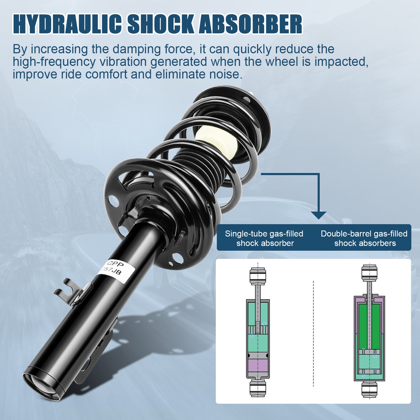 For Ford Flex 2009-11 Front Quick Loaded Complete Gas Shocks Spring Assembly ×2
