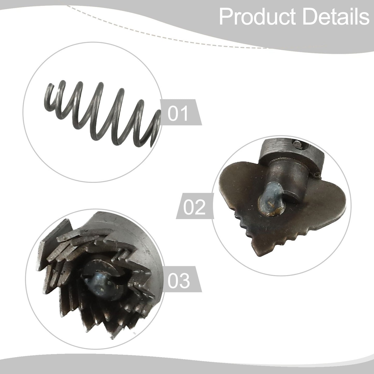 Drain Snake Attachment with 7PCS Cutting Heads for Efficient Clog Solutions