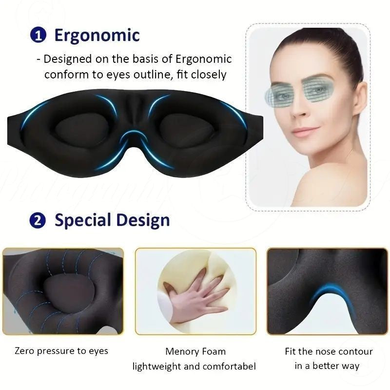 3D Memory Foam Eye Mask Won't Ruin Your Lash Makeup For Naps Sleep Travel Kit
