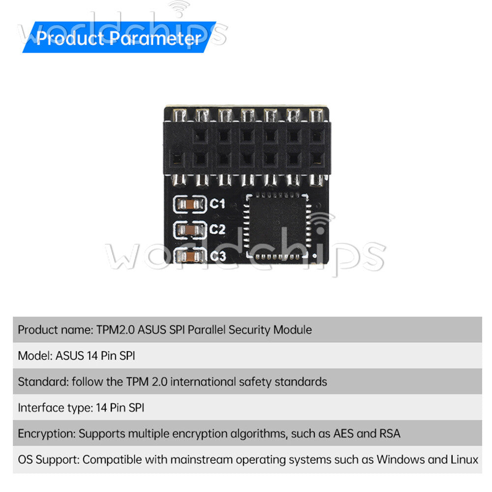 TPM 2.0 Encryption Security Module 14Pin SPI / LPC H For Multi- Motherboard