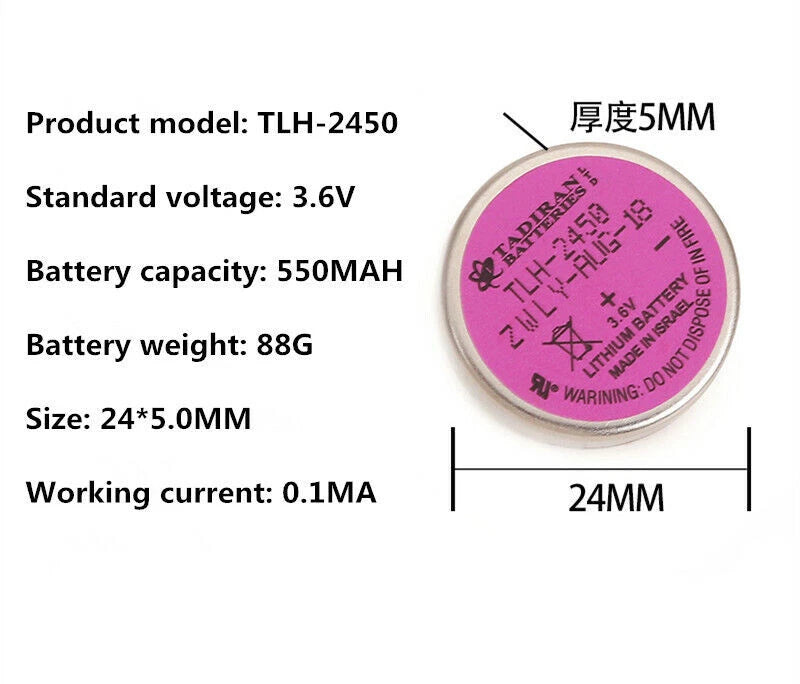 1pc Tadiran button battery 3.6V TLH-2450 high temperature resistant ER2450