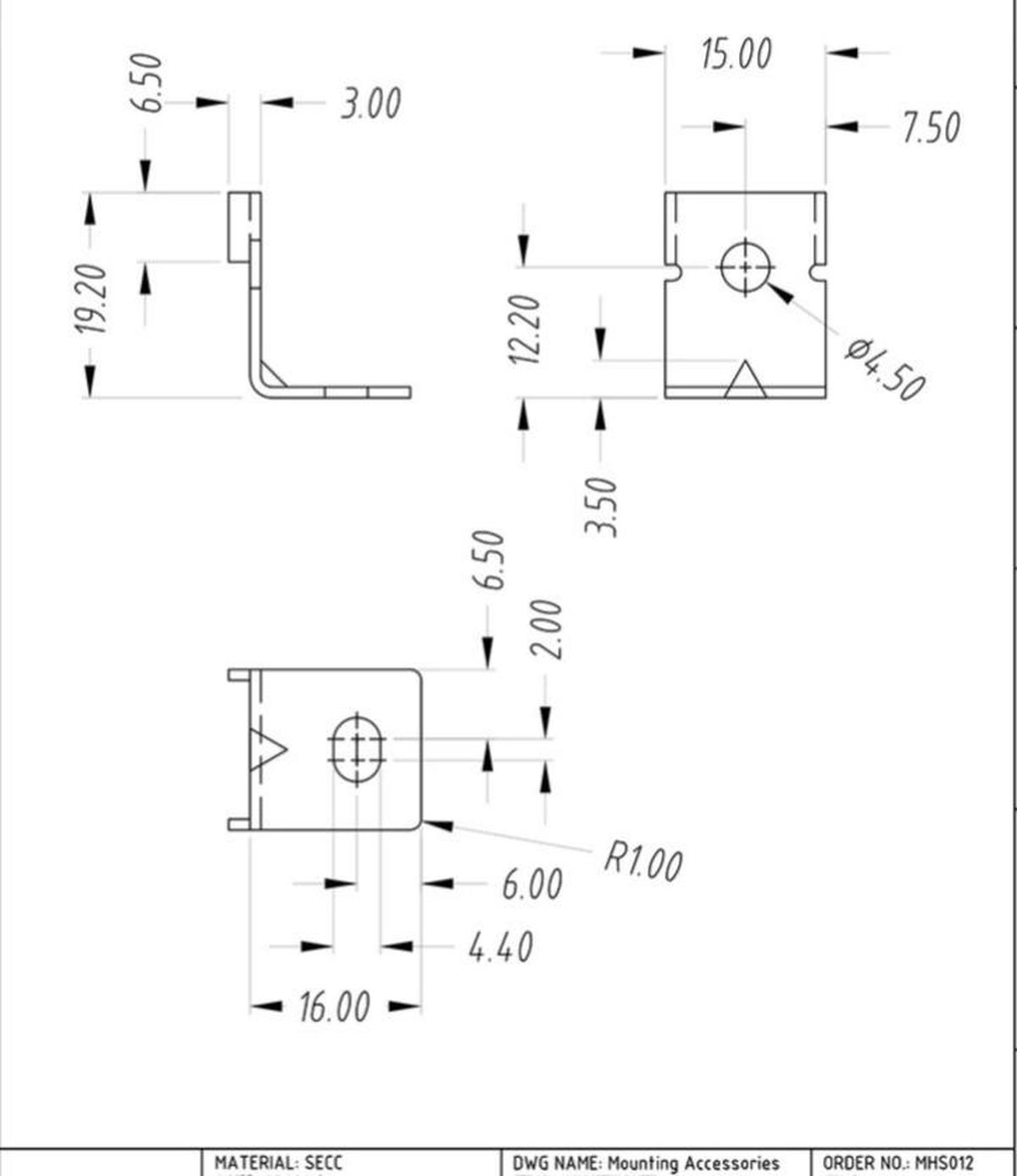 100PCS MHS012 Power Accessories Fixing Plate LRS/RSP/SD-350/200/320/500/450/600