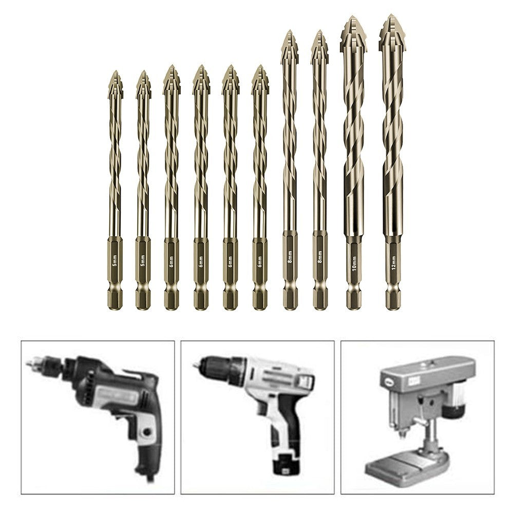Eccentric Drill Bits 10 Piece Set for Efficient For Wood and Metal Drilling