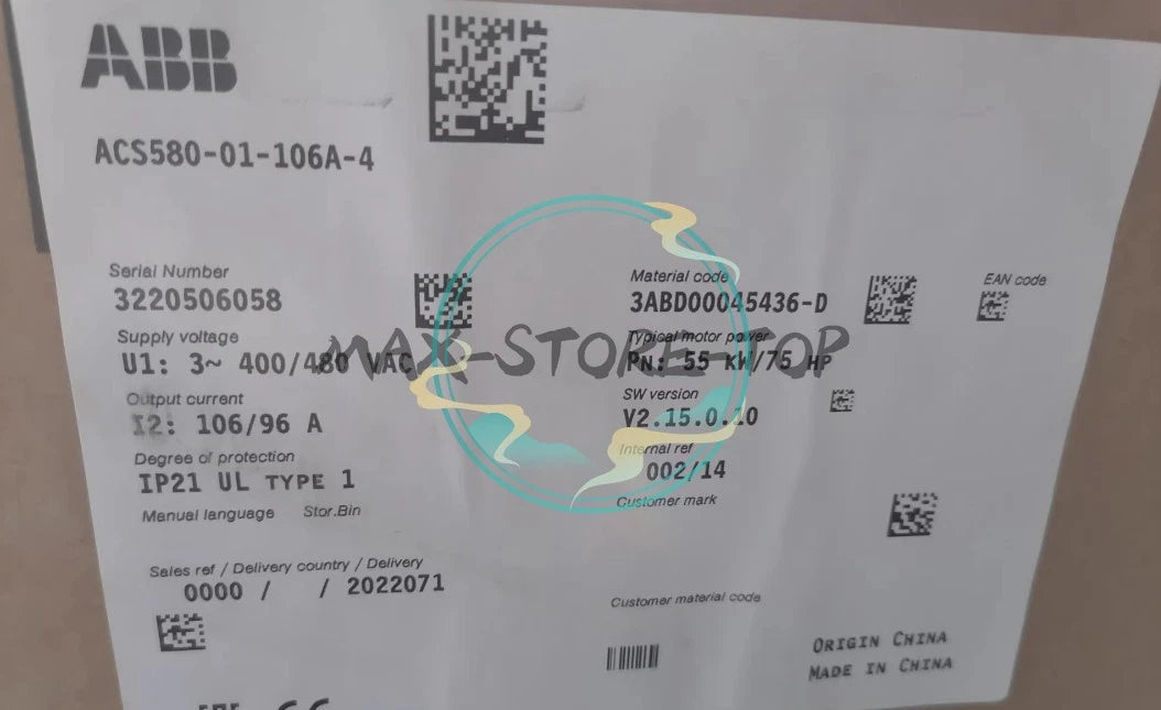 1PC  ABB ACS580 ACS580-01-106A-4 inverter UPS or