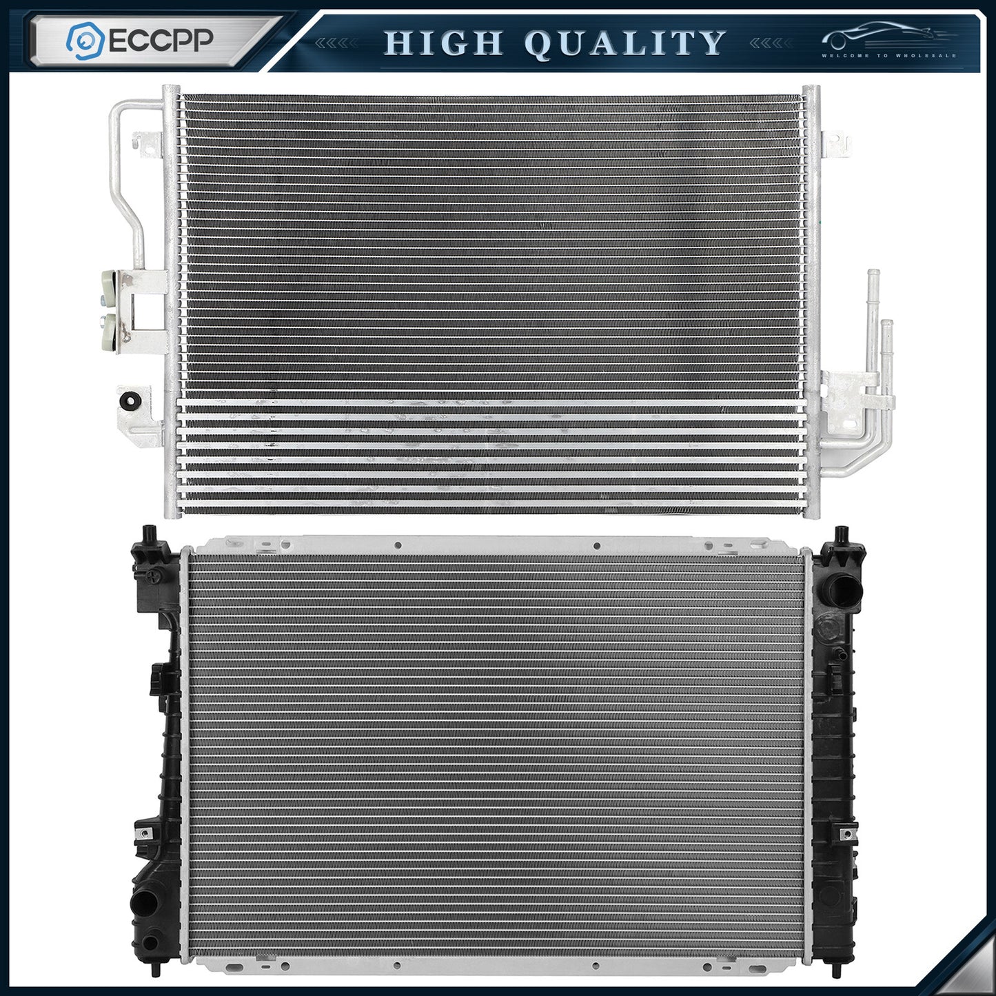 Aluminum Radiator & Condenser Cooling Kit For 08-11 Ford Escape Mazda Tribute