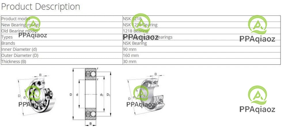 1PC NSK 1218 Self-Aligning Ball Bearings 90x160x30mm #P