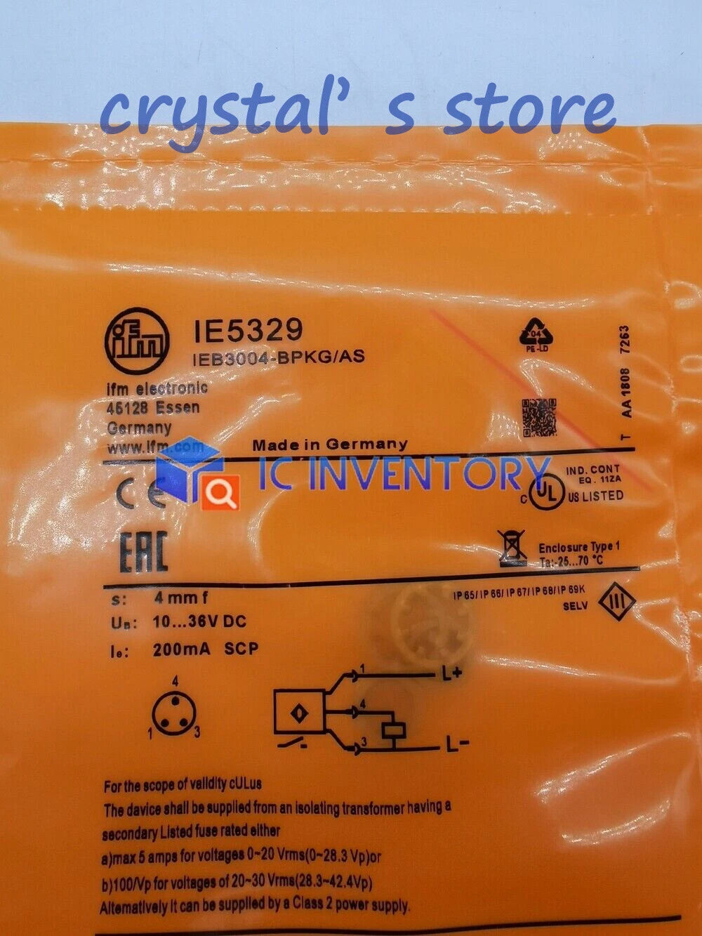 1PCS   IFM proximity switch sensor IE5329 #P