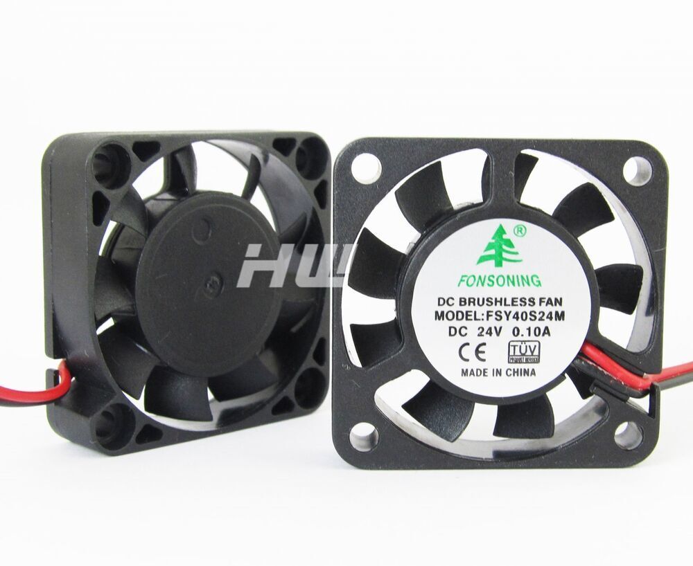 10 x DC brushless cooling fan 40x40x10mm 4010 9 blade 24V 0.1A 2-pin connector-