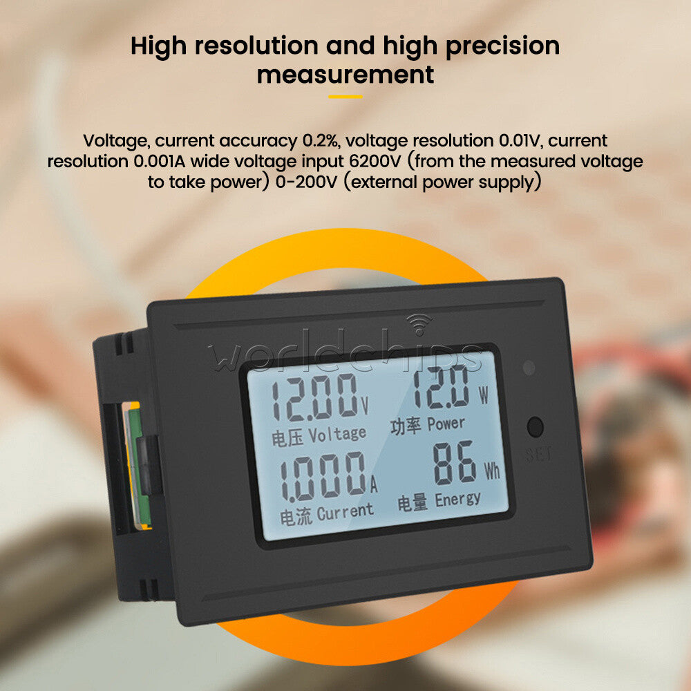 DC6-200V 20A 50A 100A Multi-functional Voltmeter Ammeter Digital LCD Power Meter
