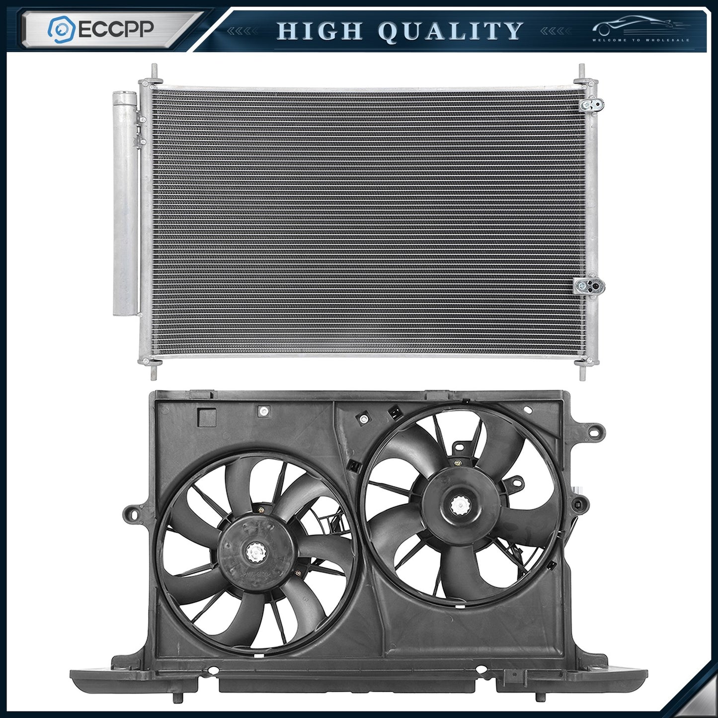Electric AC Condenser Cooling Fan Kit For 2008 2009 2010 2011-2015 Scion xB