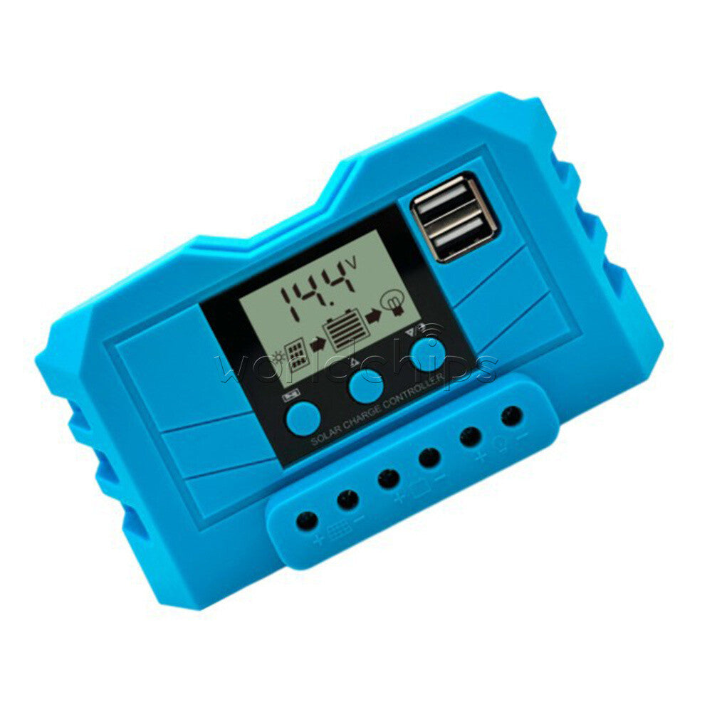 10A/20A/30A 12V/24V PWM Photovoltaic Solar Battery Charge Controller LCD Display