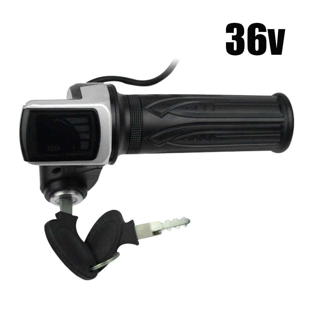 60V 48V 36V EBike/Electric Scooter Throttle Grip Handlebar LED Digital Meter