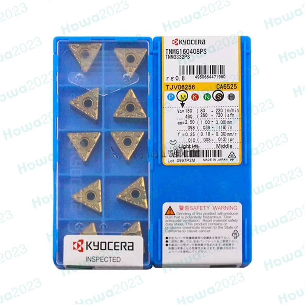 10Pieces/Box Kyocera TNMG160408PS CA6525 TNMG332PS Carbide Inserts Turning Blade