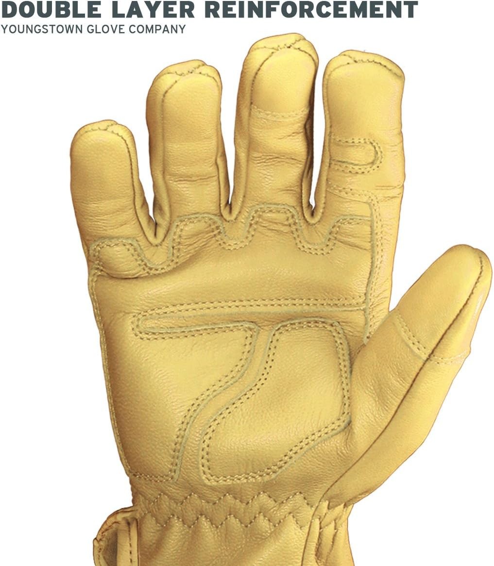 Double Layered Leather Work Gloves, Large - Arc Rated, Puncture Resistant