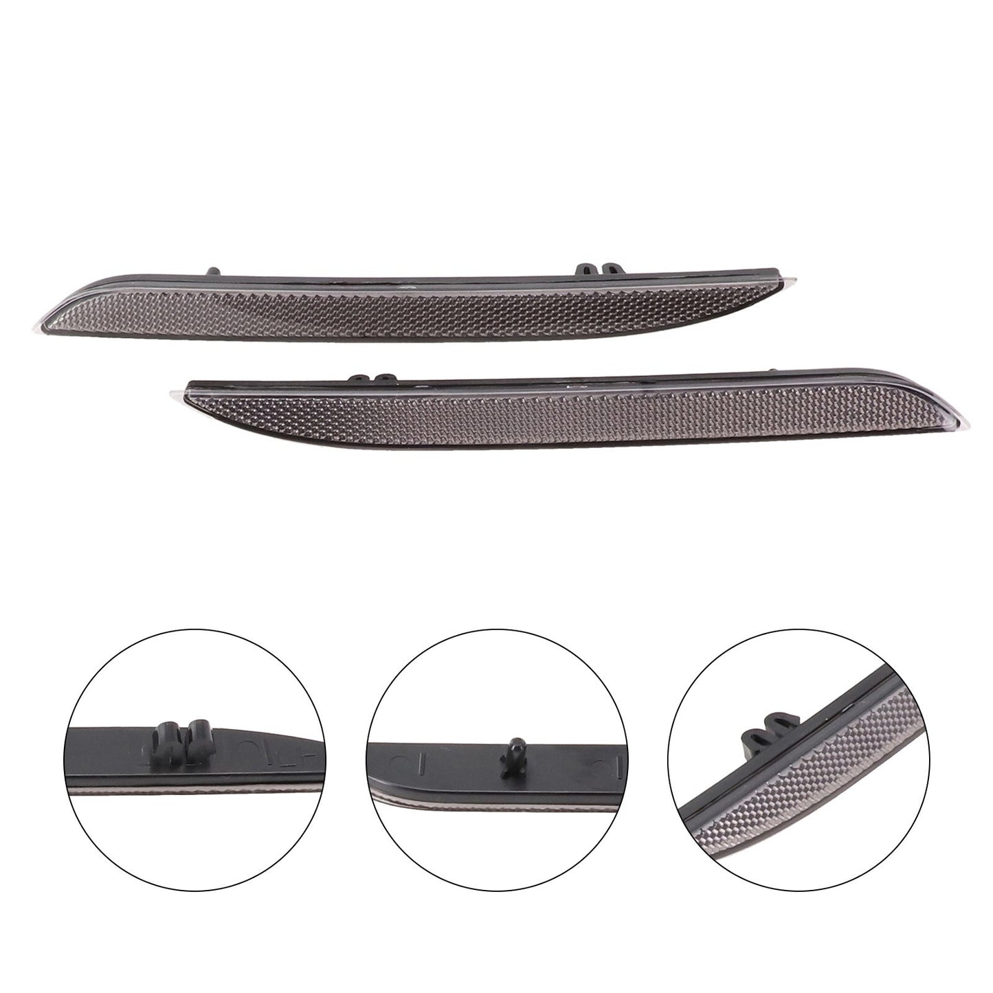 Black Smoked Lens Rear Bumper Reflector Lenses For Ford-Mustang 2015-17
