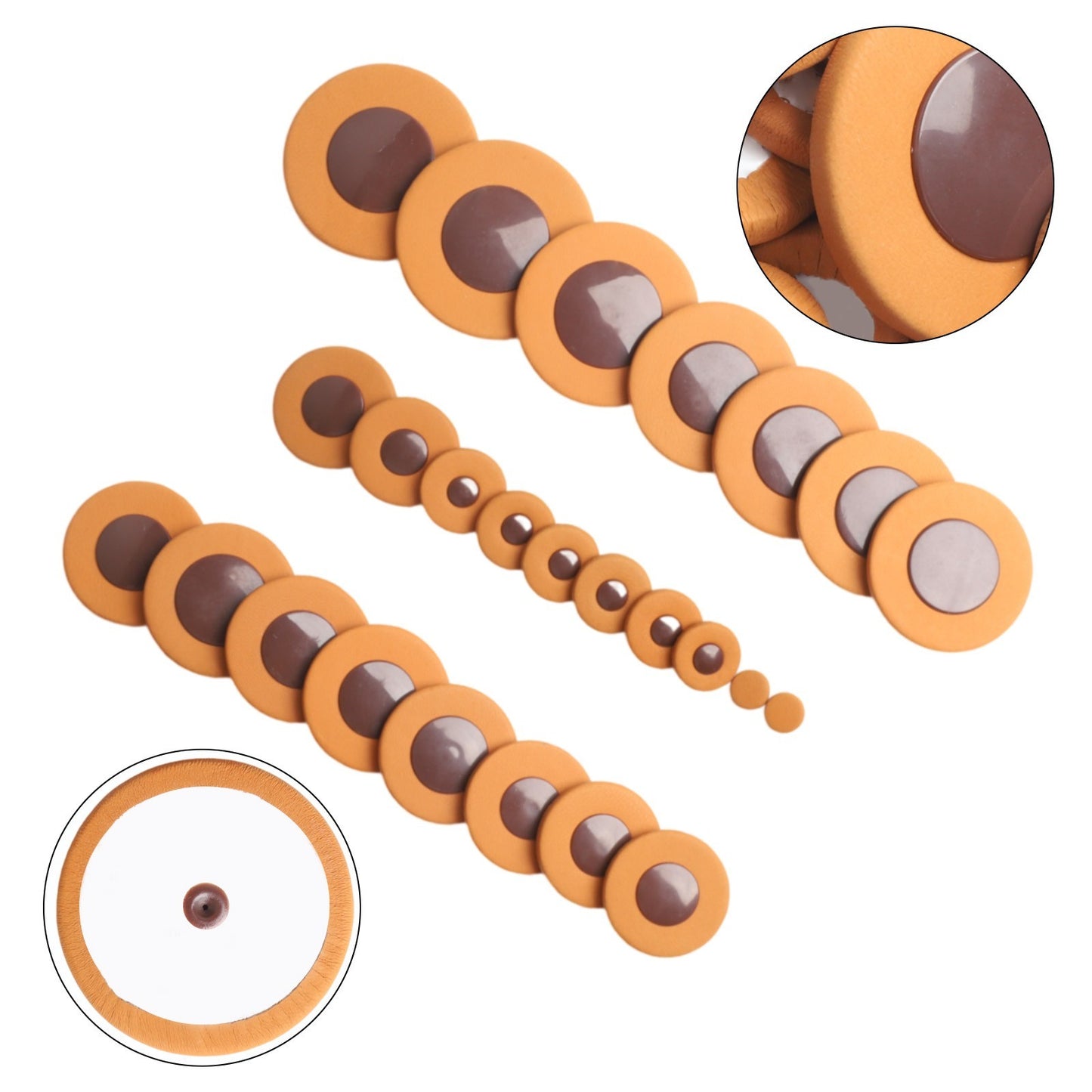 Effortless Installation For Tenor Sax Leather Pads 25 PCS 14 Sizes Brown