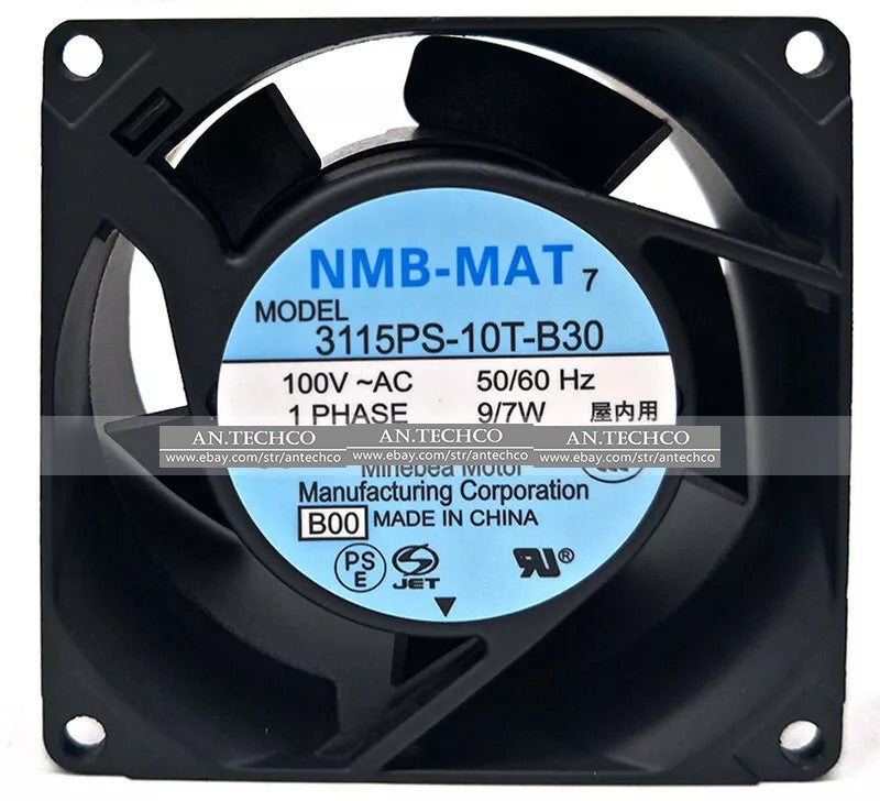 1pcs For NMB 3115PS-10T-B30 100V 9 / 7W 8038 Silent Aluminum Frame Fan