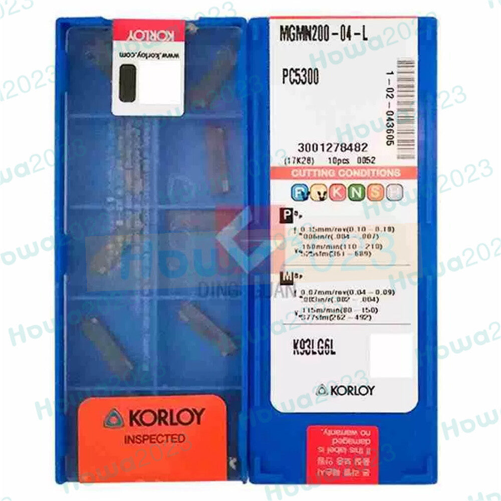 10Pcs/BOX KORLOY MGMN200-04-L PC5300 Carbide Inserts Grooving Blade