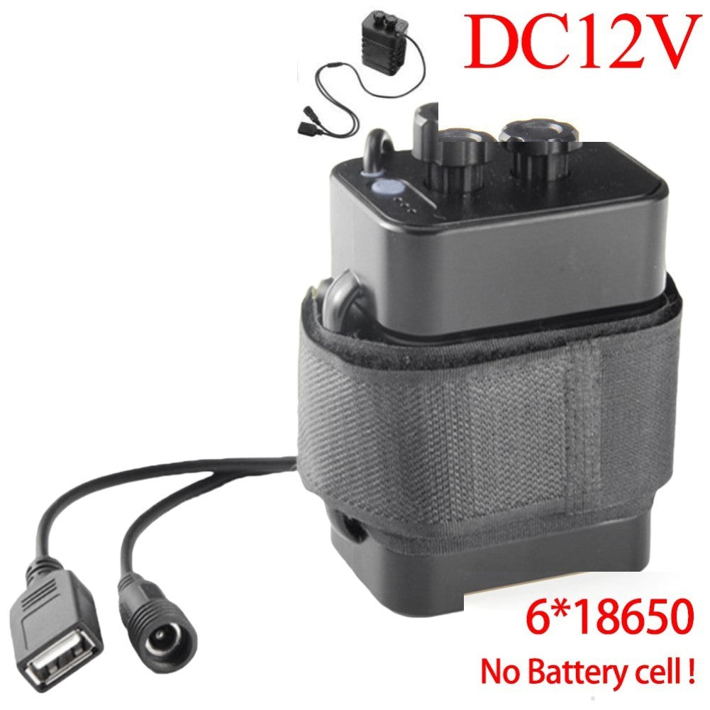 Portable DIY 12V Battery Pack Storage Box with USB Charging for 6x18650 Cells